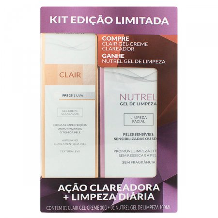 Kit Gel-Creme Clareador Profuse Clair com 30g + Gel de Limpeza Facial Nutrel com 100ml