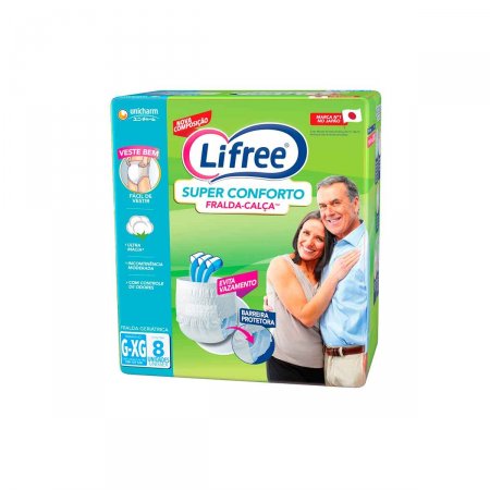Fralda-Calça Lifree Super Conforto G/XG com 8 Unidades