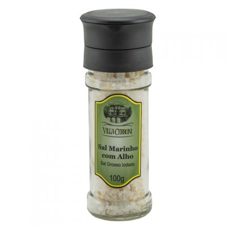 Sal Marinho com Alho Granulado - Moedor Reutilizável - Villa Cerroni - 100 g