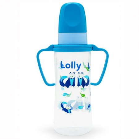 Mamadeira Com Alça 250ml Azul 256001 Lolly