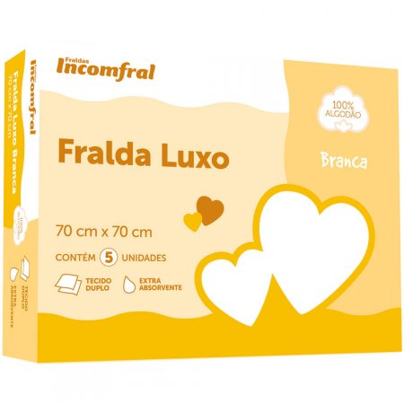 Fralda Luxo Branca Caixa com 5 unidades