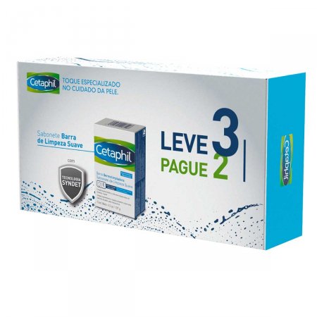 Kit Sabonete em Barra Cetaphil Limpeza Suave com 3 unidades