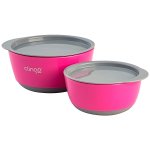 Kit 2 Tigelas com Tampa Colors Rosa (6m+) - Clingo
