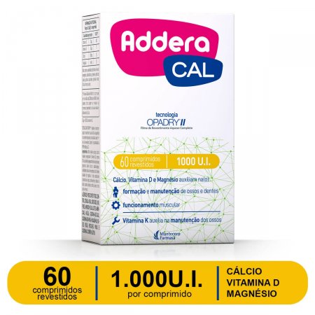 Suplemento Vitamínico Addera CAL 1.000UI com 60 comprimidos
