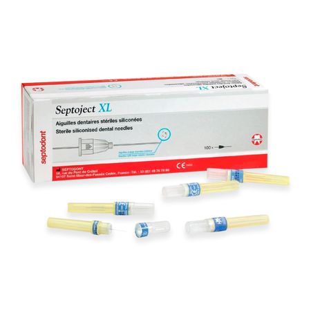 Agulha Gengival Septoject Xl com 100 - Septodont Agulha Gengival Septoject Xl Curta 30g 0,30" X 23" - Septodont