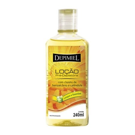 Loção Pré-depilatória Com Cloreto de Benzalcônio e Calêndula 240ml Depimiel