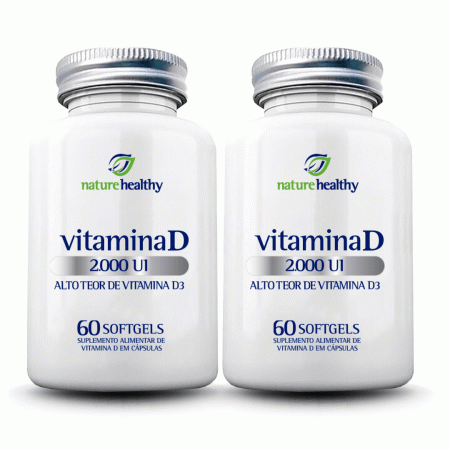 Kit 2 Vitamina D3 2000 ui com 60 cápsulas Nature Healthy