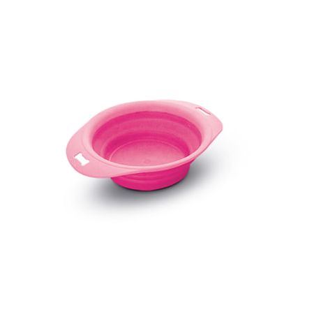 Comedouro Silicone Retrátil Rosa The Pets Brasil - 500ml