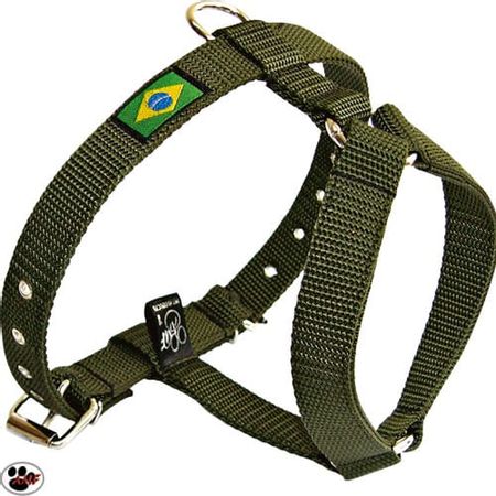 Peitoral de Passeio Para Cães Verde Militar Peitoral de Passeio-Verde Escuro-nº3