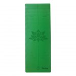 Tapete de Yoga PU   Verde - Antiderrapante com Linhas de Postura