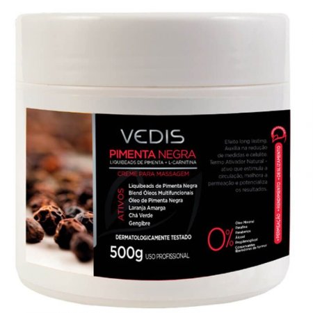 Creme De Massagem Pimenta Negra 500g - Vedis