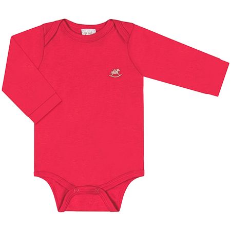 Body longo para bebê em suedine Vermelho - Up Baby 42115-VERMELHO BODY LONGO EM SUEDINE VERMELHO-RN