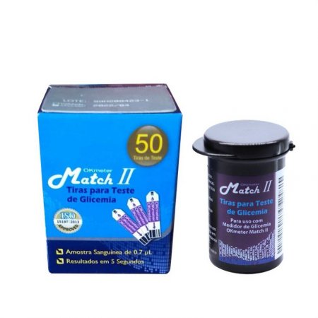 TIRAS REAGENTES MATCH II COM 50 UNIDADES - OK METER - VEN