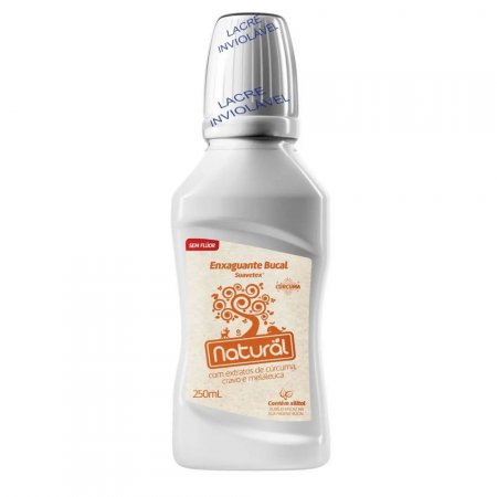 Enxaguante Antisséptico Bucal Suavetex Natural Extrato de Cúrcuma, Cravo e Melaleuca Sem Flúor com 250ml