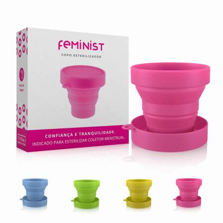 Copo Higienizador Para Coletor Menstrual Microondas Feminist - Cores Sortidas