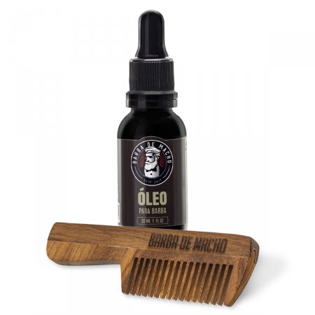 Kit Barba de Macho Óleo + Pente Para Bigode