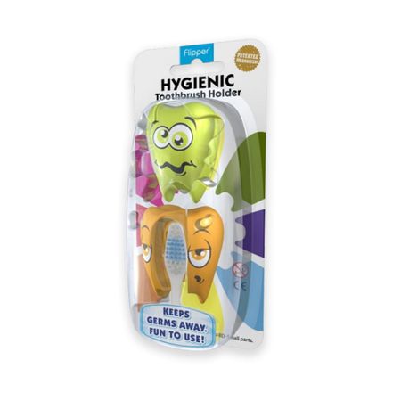 Suporte Verde E Laranja Para Escova De Dente Em Formato De Dente Com 2 - Curaprox