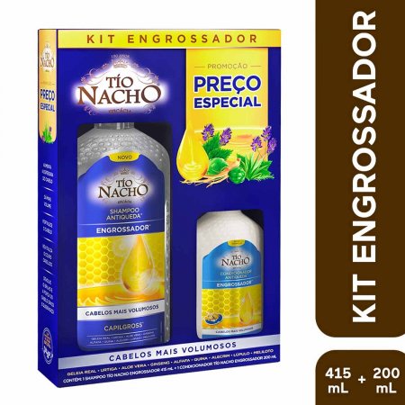 Kit Tio Nacho Engrossador Antiqueda com 1 Shampoo de 415ml + 1 Condicionador de 200ml