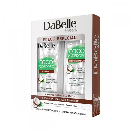 Kit DaBelle Hair Coco Poderoso com Shampoo de 250ml + Condicionador de 200ml