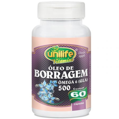 Óleo de Borragem 700mg Unilife 60 cápsulas