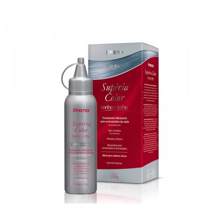 Banho de Brilho Tonalizante Hidratante Supéria Color Amend Prata com 100g