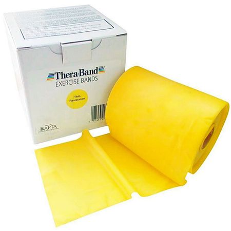 Faixa Elástica Para Exercícios TheraBand - Amarelo - Suave - Metro Faixa Elástica Thera Band - Amarelo Suave - Metro