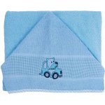 Toalha Lisa com Capuz e Faixa de Etamine Bordada   Azul 1