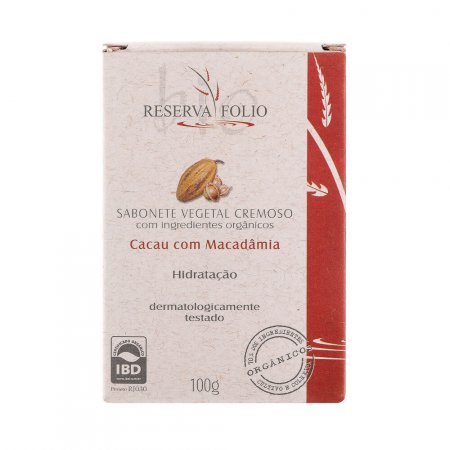 Sabonete Vegetal Orgânico Reserva Folio Cacau com Macadâmia 100g