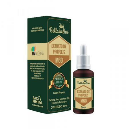 M60-Extrato de Própolis Verde 30ml Gotas Bellabelha