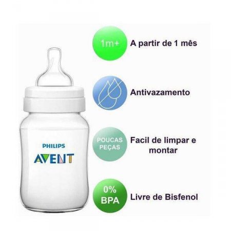 Kit Mamadeiras Classic 260ML 2 Peças Philips AVENT SCF813/27