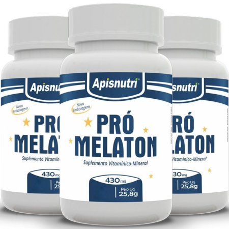 Kit 3 Pró Melaton Apisnutri 430mg 120 cápsulas
