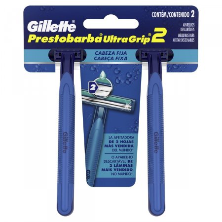 Aparelho para Barbear Masculino Gillette Prestobarba Ultragrip com 2 unidades