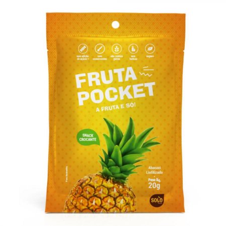 Fruta Pocket Abacaxi Liofilizado 1 Unidade Solo Snacks