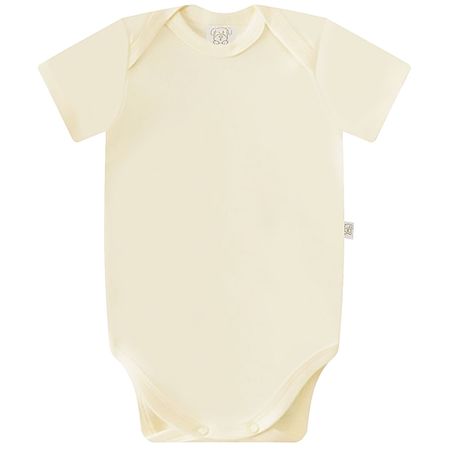 Body curto para bebê em suedine Marfim - Pingo Lelê PL65439-MF BODY MANGA CURTA SUEDINE MARFIM-P