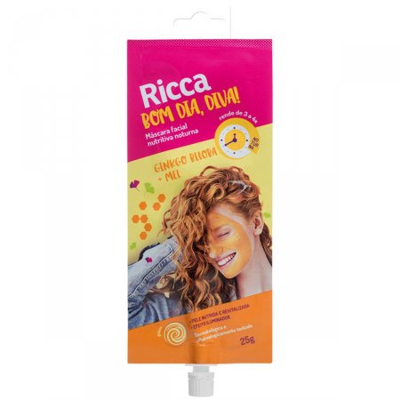 Máscara Facial Ricca Noturna Ginkgo Biloba + Mel com 1 unidade