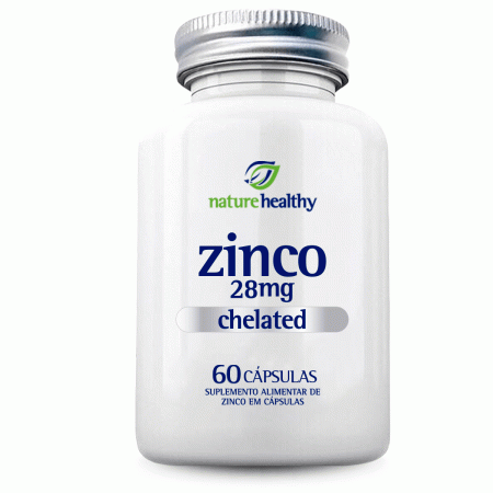 Zinco Quelato 28mg IDR 400% com 60 cápsulas Nature Healthy