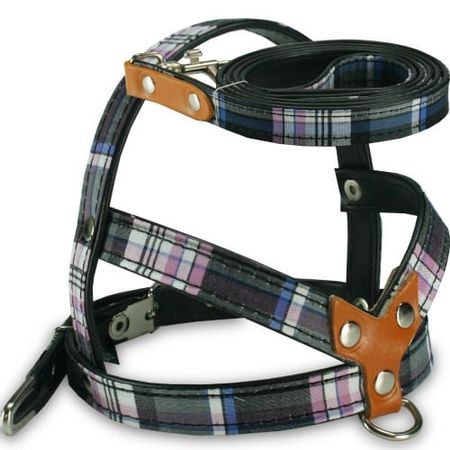 Peitoral e Guia em Xadrez-Preto-N°0