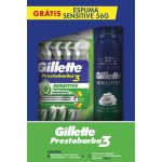 Kit Aparelho de Barbear Gillette Prestobarba 3 com 4 Unidades + Espuma de Barbear