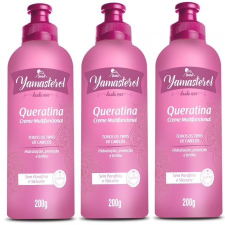 Creme Multifuncional Yamasterol Queratina 200g  Yamá (Kit C/03) - Perfumaria em Casal