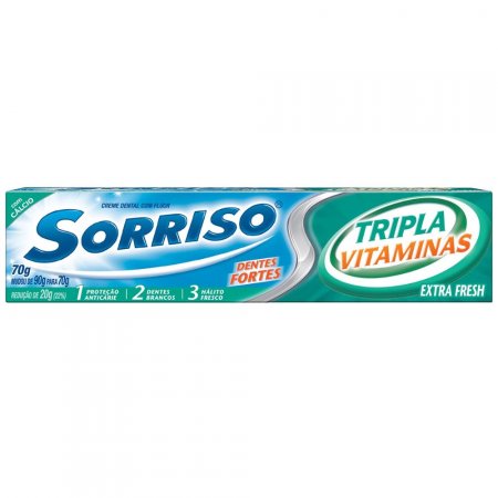 Creme Dental Sorriso Tripla 123 Vitaminas 70g