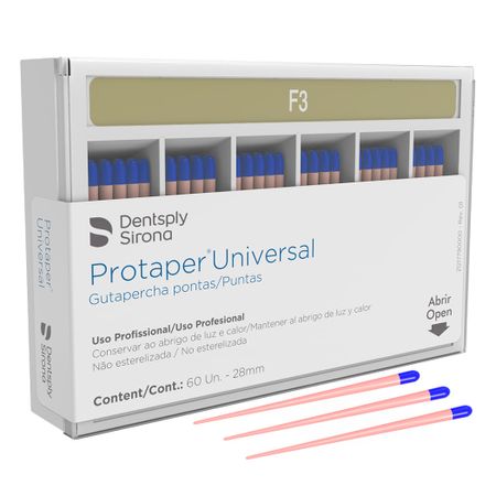 Cone de Guta Protaper Com 60 - Dentsply Sirona Cone de Guta Protaper F3 28mm Com 60 - Dentsply Sirona