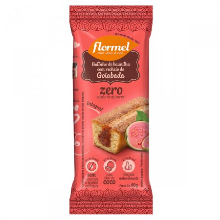 Bolinho Integral Flormel Baunilha Recheado com Goiabada com 40g