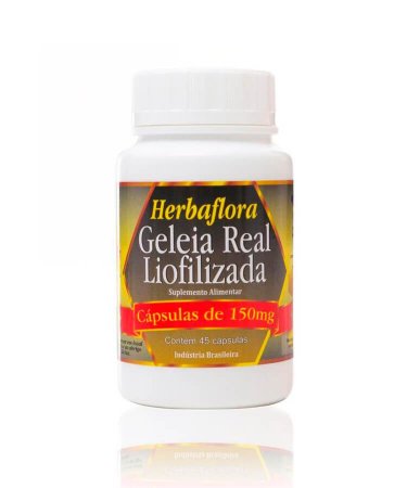 Geléia Real Liofilizada Herbaflora com 45 Cápsulas