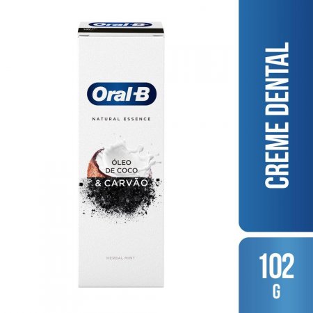 Creme Dental Oral-B Natural Essence Óleo de Coco & Carvão com 102g