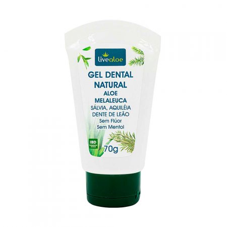 Gel Dental Natural de Aloe Vera e Melaleuca da Livealoe 70g