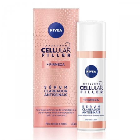 Sérum Clareador Anti-idade Nivea Hyaluron Cellular Filler Rosto e Mãos com 30ml