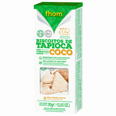 Biscoito Tapioca com Coco 30g - Fhom
