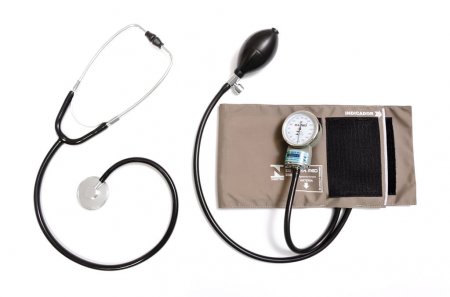 Kit Pa Med Aparelho de Pressão Cinza Com Esteto Simples Adulto Preto CJPA100