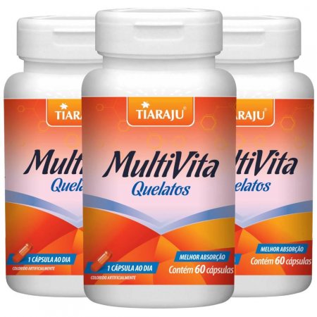KIT 3X Multivita QUELATOS 60 cápsulas - Tiaraju