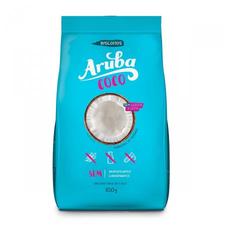 Biscoito Doce Aruba Coco Sem Glúten e Leite com 100g